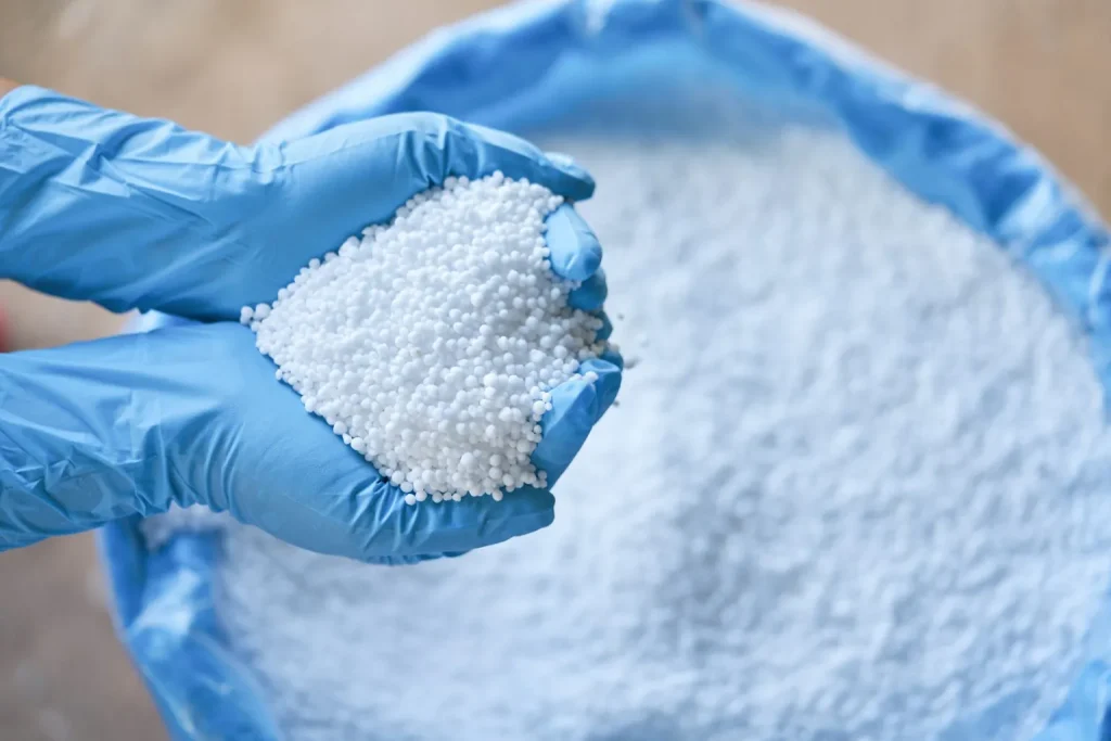 Urea 46 fertilizer used for crop production and soil fertility